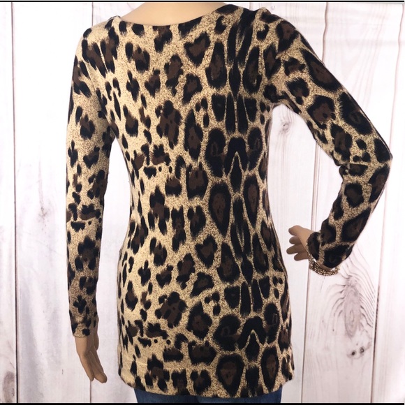 INC Leopard print beaded embellished sweater Small - Picture 4 of 7